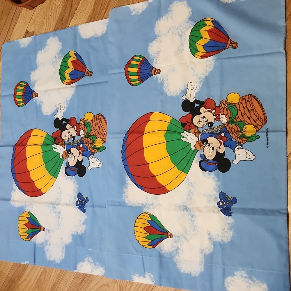 Sears Vintage Disney Character Full Size Top Sheet Collectible 2 Pillowcases